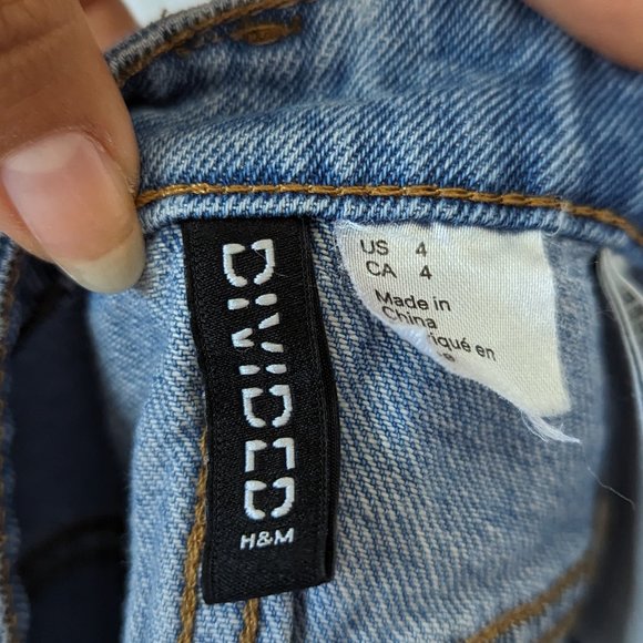 H&M Distressed Denim Midi Skirt Size 4 - Picture 14 of 14